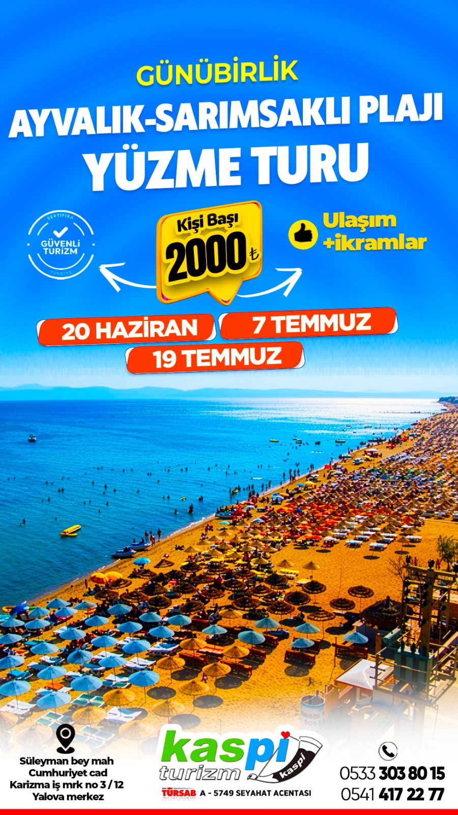 AYVALIK SARMISAKLI PLAJI TURU